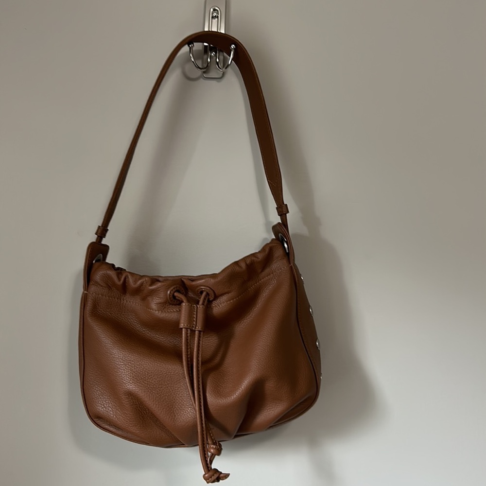 HAMMITT Los Angeles Cooper Medium Renaissance Cognac Brushed Silver 2 Straps NEW